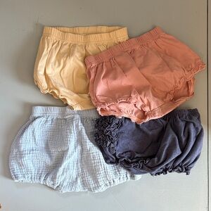 Set of 4 Baby Bloomers in Pastel and Neutral Tones